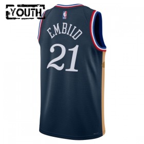 Canotte Bambino Philadelphia 76ers Joel Embiid Nike 2025-26 City Edition Navy Swingman